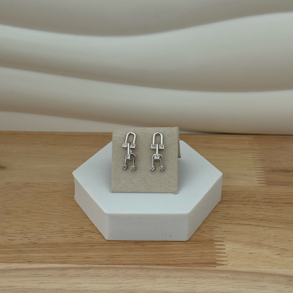 Silver Geometric Earrings